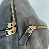 women Coach Charlie Backpack in Signature Canvas Brown Black Purse