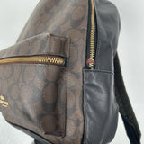 women Coach Charlie Backpack in Signature Canvas Brown Black Purse