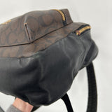 women Coach Charlie Backpack in Signature Canvas Brown Black Purse