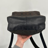 women Coach Charlie Backpack in Signature Canvas Brown Black Purse