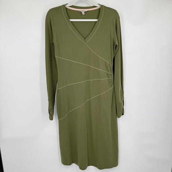 women Athleta Sunburst Organic Cotton Nectar Green Dress ST