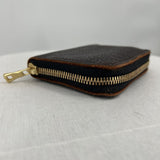 women Portland Leather Goods Small Leather Zip Wallet Coldbrew Purse 3.5"x4.75"x1"