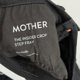 women Mother The Insider Crop Step Fray Black Jeans 26/2