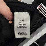 women Mother The Insider Crop Step Fray Black Jeans 26/2