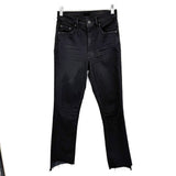 women Mother The Insider Crop Step Fray Black Jeans 26/2