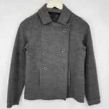 women Eileen Fisher Knit Double Breasted Merino Gray Jacket SP