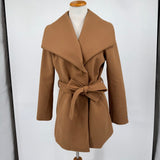 women Tahari Belted Caramel Brown Coat M
