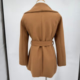 women Tahari Belted Caramel Brown Coat M