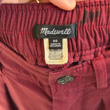 women Madewell Wide Leg Trousers Wine Pants 00