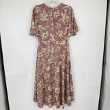 women ASTR Floral Splice Mauve Dress L