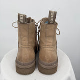 women Sorel Hi Line Lace Boot Taupe Shoes 8.5