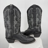 men Laredo Leather Cowboy Boots Black Gray White Shoes M7.5/W9