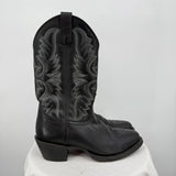 men Laredo Leather Cowboy Boots Black Gray White Shoes M7.5/W9