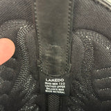 men Laredo Leather Cowboy Boots Black Gray White Shoes M7.5/W9