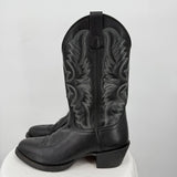 men Laredo Leather Cowboy Boots Black Gray White Shoes M7.5/W9