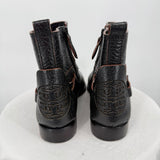 women Tory Burch Derby Mid Riding Boots Black Shoes 7.5