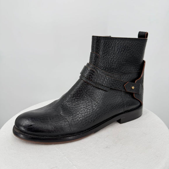 women Tory Burch Derby Mid Riding Boots Black Shoes 7.5