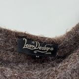 women Leon Designs Off Shoulder Wool Blend Brown Sweater M