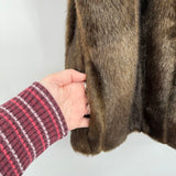 women Faux Fur Vest Brown Jacket L