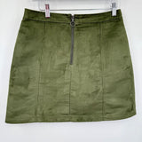 women Old Navy Faux Suede Mini Olive Green Skirt 8