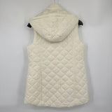 women Susan Graver Quilted Hooded Vest Cream Jacket S