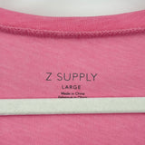 women Z Supply NWT Pocket Racer Tank Flamingo Pink Knit Top L