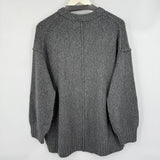 women Free People Brookside Oversized V-Neck Gray Sweater M