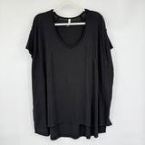 women Free People Oversized Tunic Black Knit Top L
