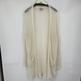 women DL 1961 Open Knit Long Cardigan Cream Sweater S