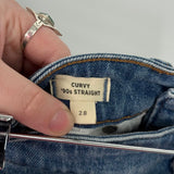 women Madewell Curvy '90s Straight Blue Jeans 28/6