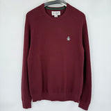 men Penguin Cotton Crew Maroon Sweater M