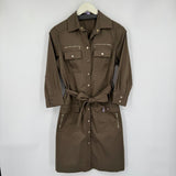 women Etcetera Bonvoyage Snap Down Military Style Olive Green Jacket 2