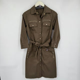 women Etcetera Bonvoyage Snap Down Military Style Olive Green Jacket 2