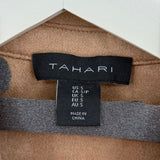 women Tahari Vegan Suede Trench Camel Brown Jacket S