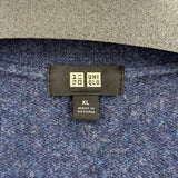 men Uniqlo Wool Cardigan Blue Sweater XL