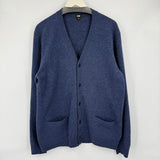 men Uniqlo Wool Cardigan Blue Sweater XL