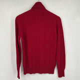 women Tweeds Cashmere Turtleneck Red Sweater L