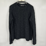 men Vince Wool Cable Knit Charcoal Sweater L