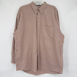 men Pendleton Cotton Grid Check White Black Brown Red Woven Top XL