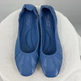 women Coldwater Creek NIB Leather Ballet Flats Blue Shoes 9