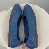women Coldwater Creek NIB Leather Ballet Flats Blue Shoes 9