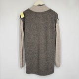 women Moth Color Block Wool Blend Gray Sweater XS