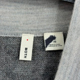 women Moth Color Block Wool Blend Gray Sweater XS