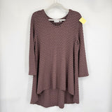 women Habitat Textured Swing Tunic Brown & Black Knit Top M
