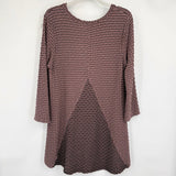 women Habitat Textured Swing Tunic Brown & Black Knit Top M