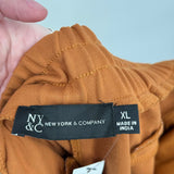 women NY & CO NWT Wide Leg Knit Cider Brown Pants XL