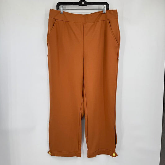 women NY & CO NWT Wide Leg Knit Cider Brown Pants XL