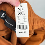 women NY & CO NWT Wide Leg Knit Cider Brown Pants XL