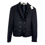 women J. Crew Knit Wool Double Brested Black Jacket 6