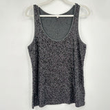 women J. Crew Sequin Tank Gray Black Knit Top M
